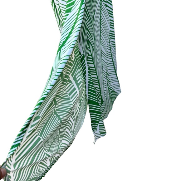 Chico’s Women’s S/M Tropical Palm Maxi Dress With Cascading Cropped Overlay - Picture 11 of 15